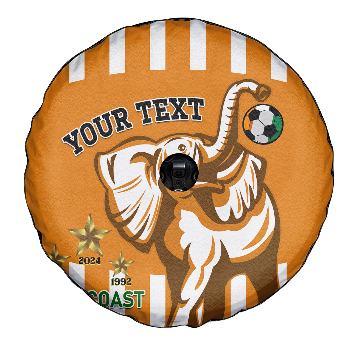 Custom Ivory Coast Football Spare Tire Cover Les Elephants 3rd Champions Proud - Wonder Print Shop
