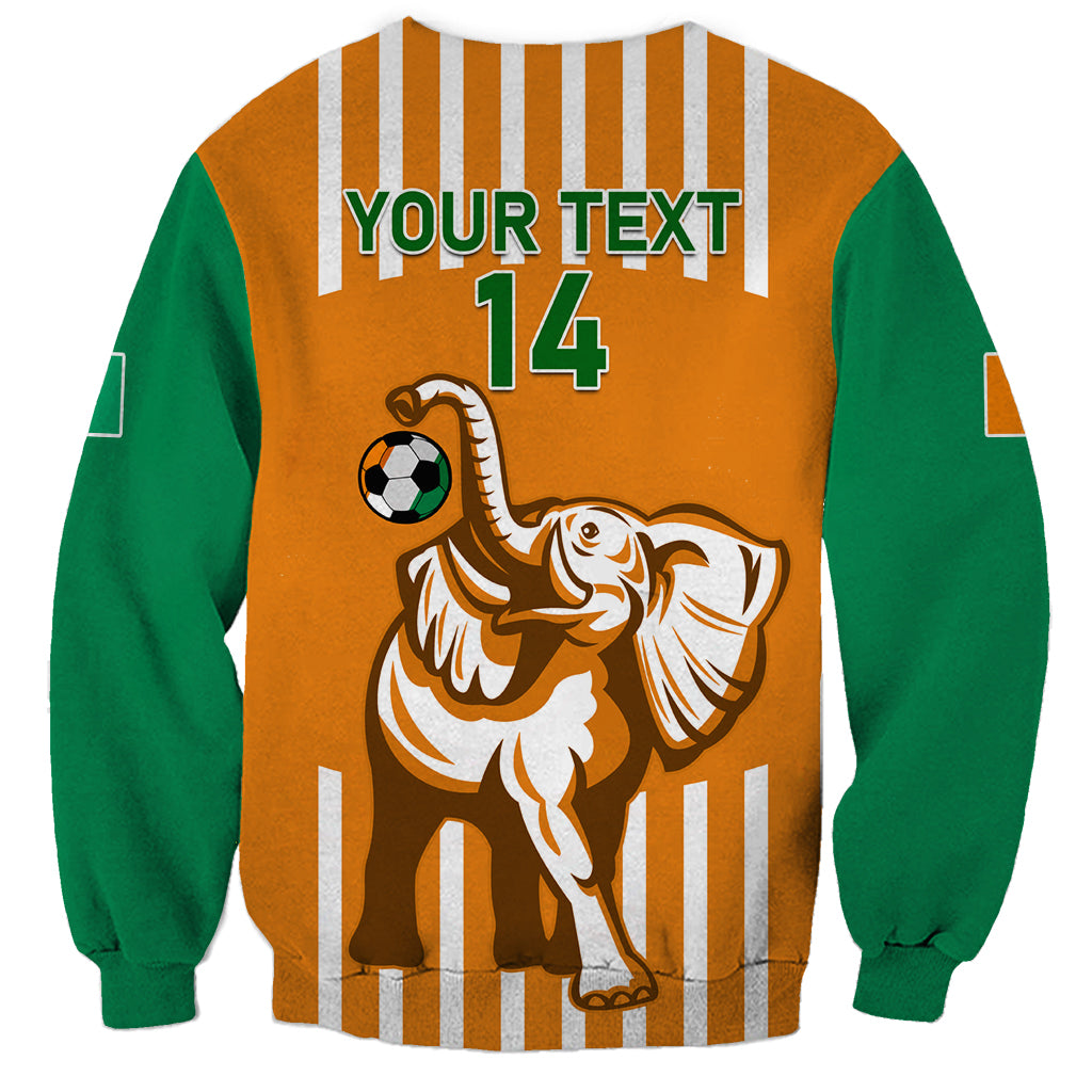 Custom Ivory Coast Football Sweatshirt Les Elephants 3rd Champions Proud - Wonder Print Shop