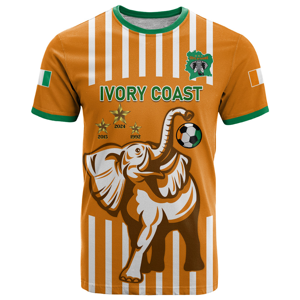 Custom Ivory Coast Football T Shirt Les Elephants 3rd Champions Proud - Wonder Print Shop