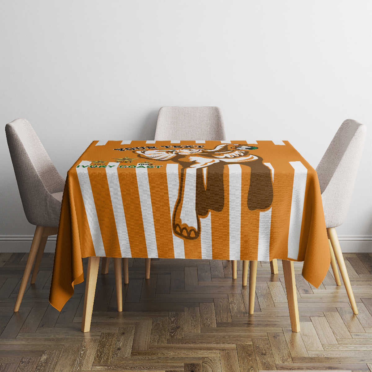 Custom Ivory Coast Football Tablecloth Les Elephants 3rd Champions Proud - Wonder Print Shop