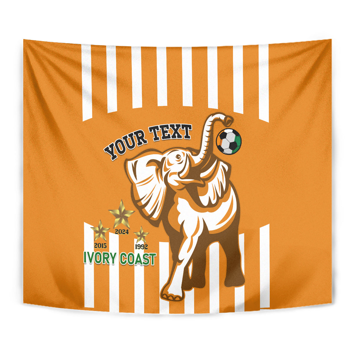 Custom Ivory Coast Football Tapestry Les Elephants 3rd Champions Proud - Wonder Print Shop