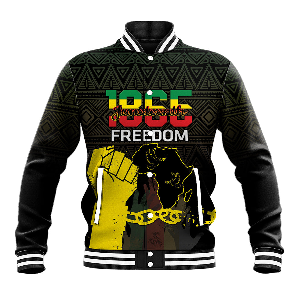 Juneteenth Freedom Day Baseball Jacket 1865 Black Independence African Pattern - Wonder Print Shop