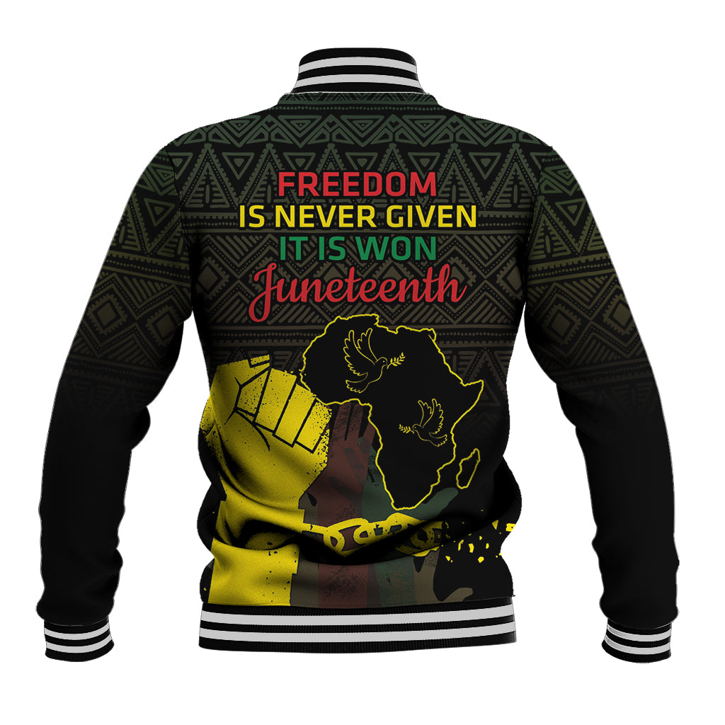 Juneteenth Freedom Day Baseball Jacket 1865 Black Independence African Pattern - Wonder Print Shop
