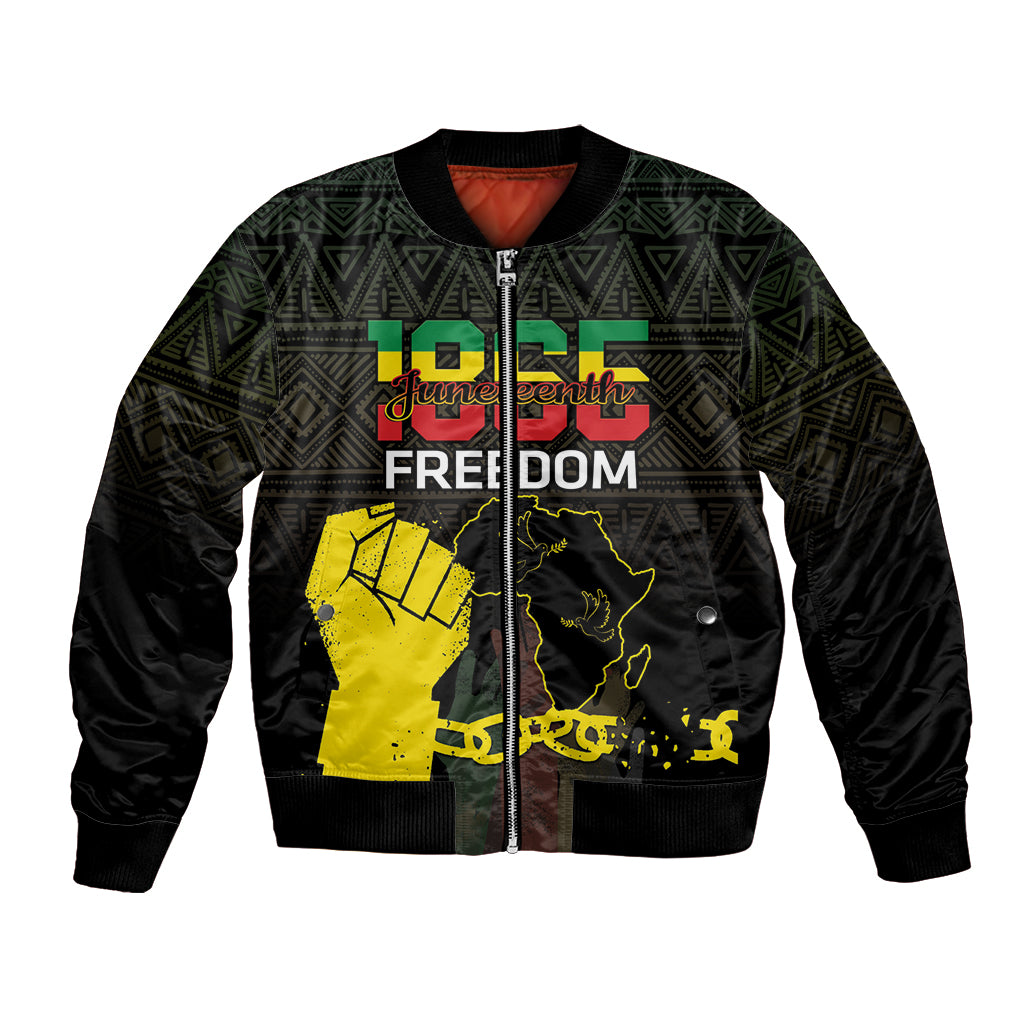 Juneteenth Freedom Day Bomber Jacket 1865 Black Independence African Pattern - Wonder Print Shop