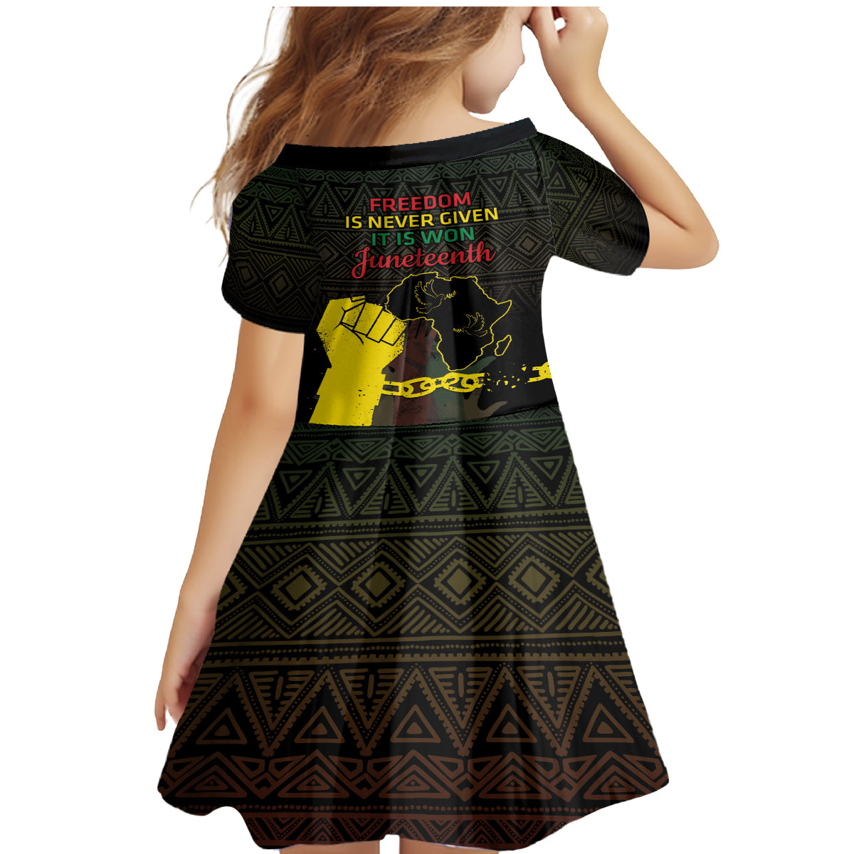 Juneteenth Freedom Day Family Matching Mermaid Dress and Hawaiian Shirt 1865 Black Independence African Pattern - Wonder Print Shop