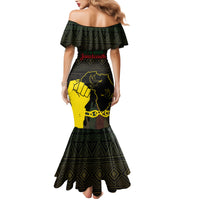 Juneteenth Freedom Day Family Matching Mermaid Dress and Hawaiian Shirt 1865 Black Independence African Pattern - Wonder Print Shop