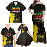 Juneteenth Freedom Day Family Matching Off Shoulder Maxi Dress and Hawaiian Shirt 1865 Black Independence African Pattern - Wonder Print Shop