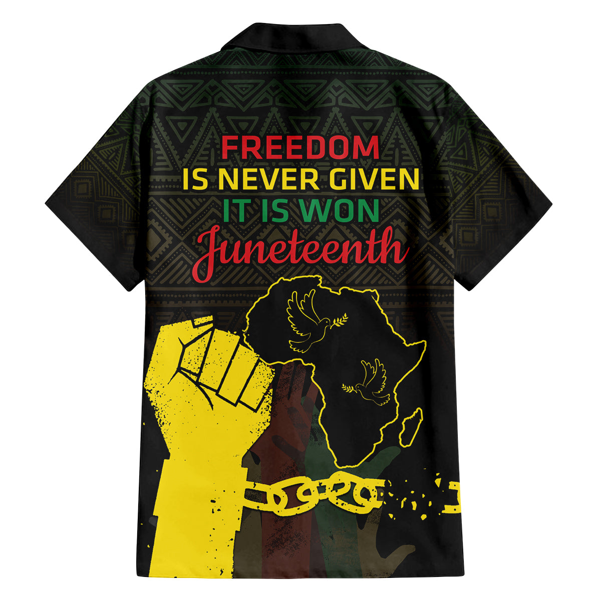 Juneteenth Freedom Day Family Matching Off Shoulder Maxi Dress and Hawaiian Shirt 1865 Black Independence African Pattern - Wonder Print Shop