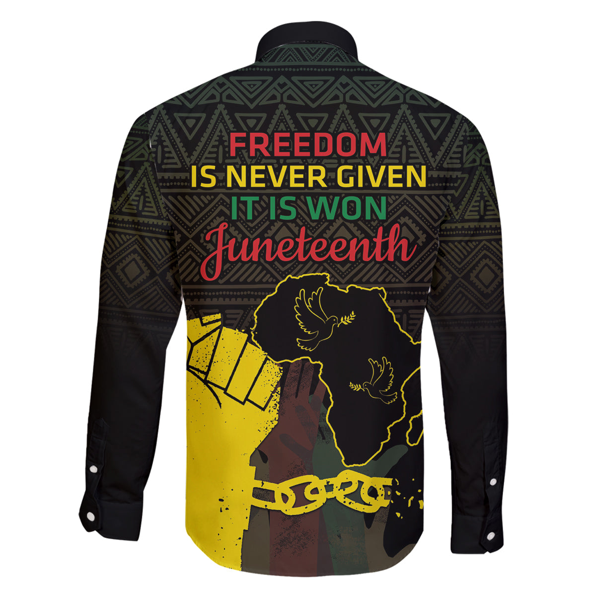 Juneteenth Freedom Day Family Matching Off Shoulder Maxi Dress and Hawaiian Shirt 1865 Black Independence African Pattern - Wonder Print Shop