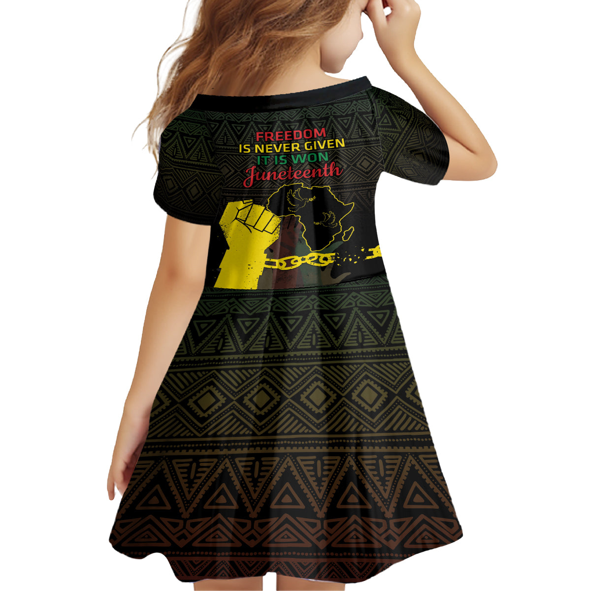 Juneteenth Freedom Day Family Matching Off Shoulder Short Dress and Hawaiian Shirt 1865 Black Independence African Pattern - Wonder Print Shop