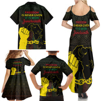 Juneteenth Freedom Day Family Matching Summer Maxi Dress and Hawaiian Shirt 1865 Black Independence African Pattern - Wonder Print Shop