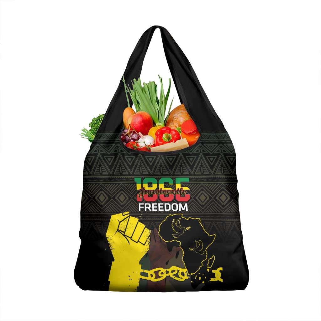 Juneteenth Freedom Day Grocery Bag 1865 Black Independence African Pattern