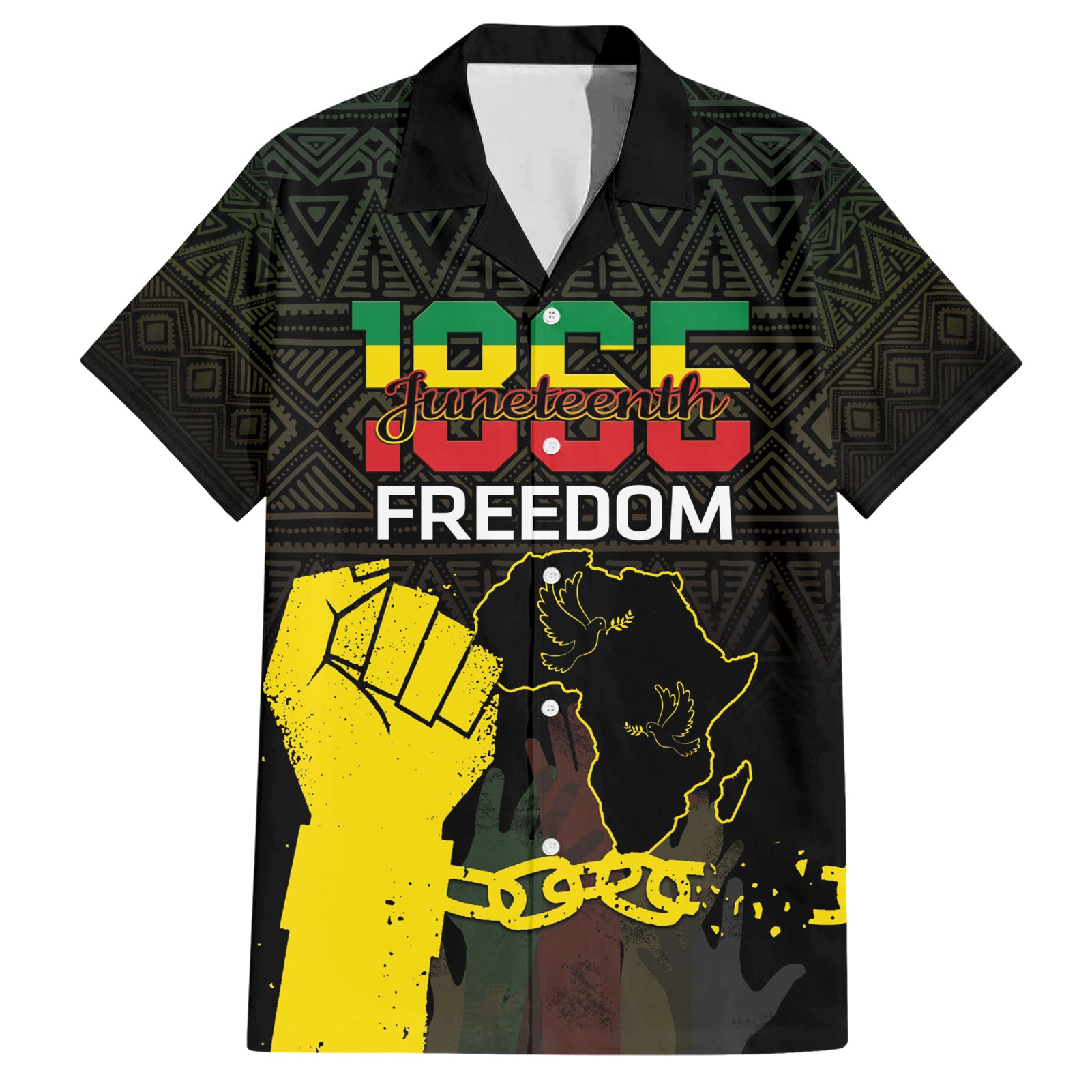 Juneteenth Freedom Day Hawaiian Shirt 1865 Black Independence African Pattern - Wonder Print Shop