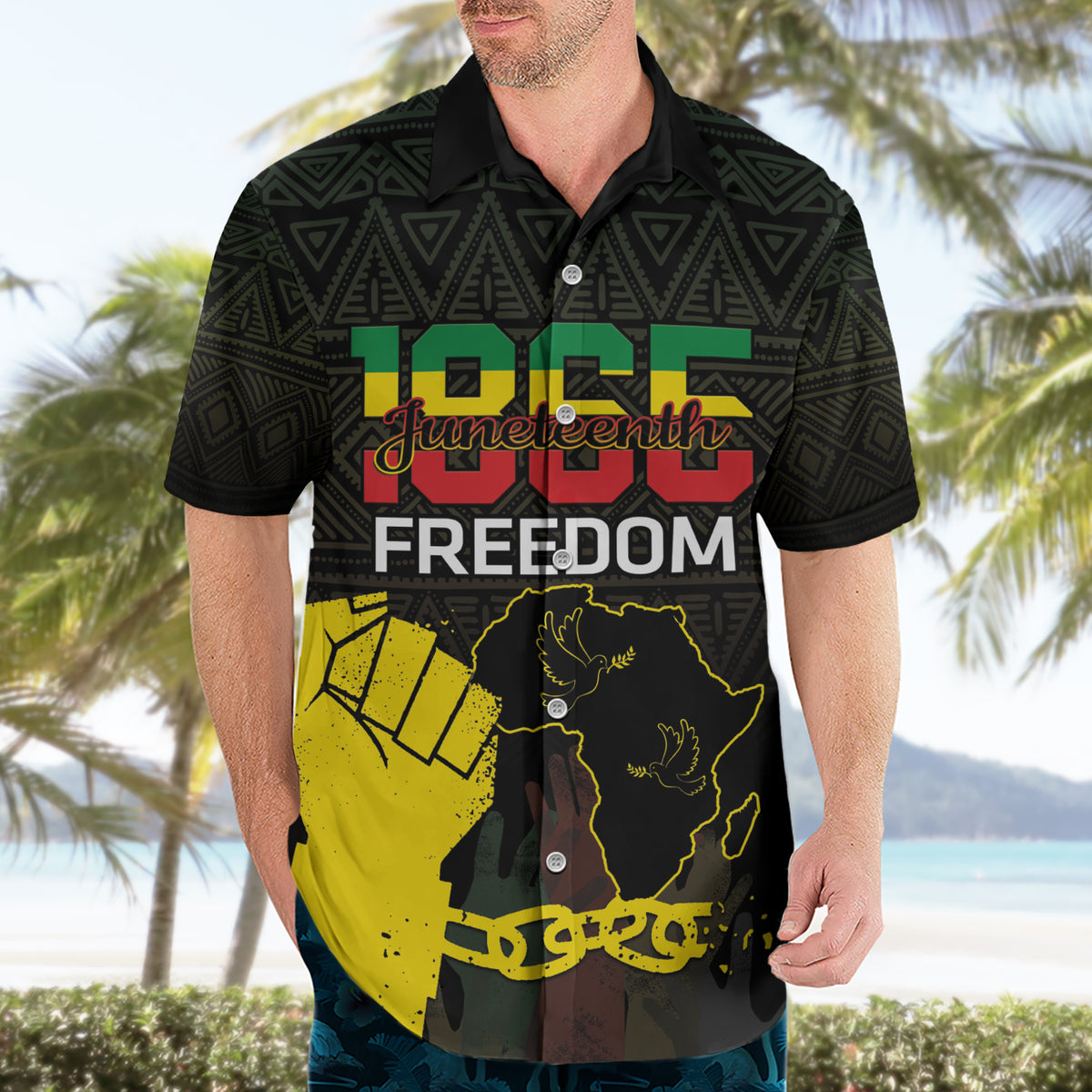 Juneteenth Freedom Day Hawaiian Shirt 1865 Black Independence African Pattern - Wonder Print Shop