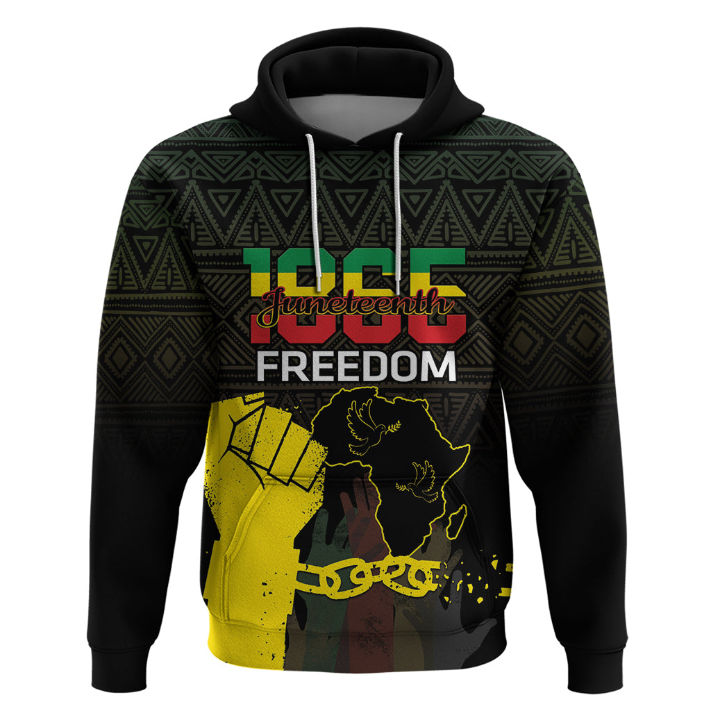 Juneteenth Freedom Day Hoodie 1865 Black Independence African Pattern - Wonder Print Shop