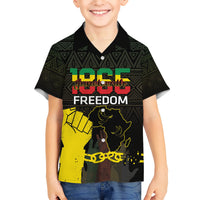 Juneteenth Freedom Day Kid Hawaiian Shirt 1865 Black Independence African Pattern - Wonder Print Shop
