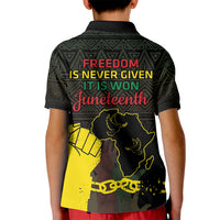 Juneteenth Freedom Day Kid Polo Shirt 1865 Black Independence African Pattern - Wonder Print Shop
