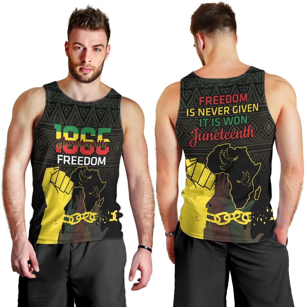 Juneteenth Freedom Day Men Tank Top 1865 Black Independence African Pattern - Wonder Print Shop