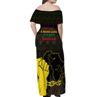 Juneteenth Freedom Day Off Shoulder Maxi Dress 1865 Black Independence African Pattern - Wonder Print Shop