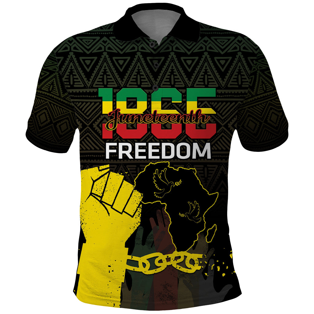 Juneteenth Freedom Day Polo Shirt 1865 Black Independence African Pattern - Wonder Print Shop