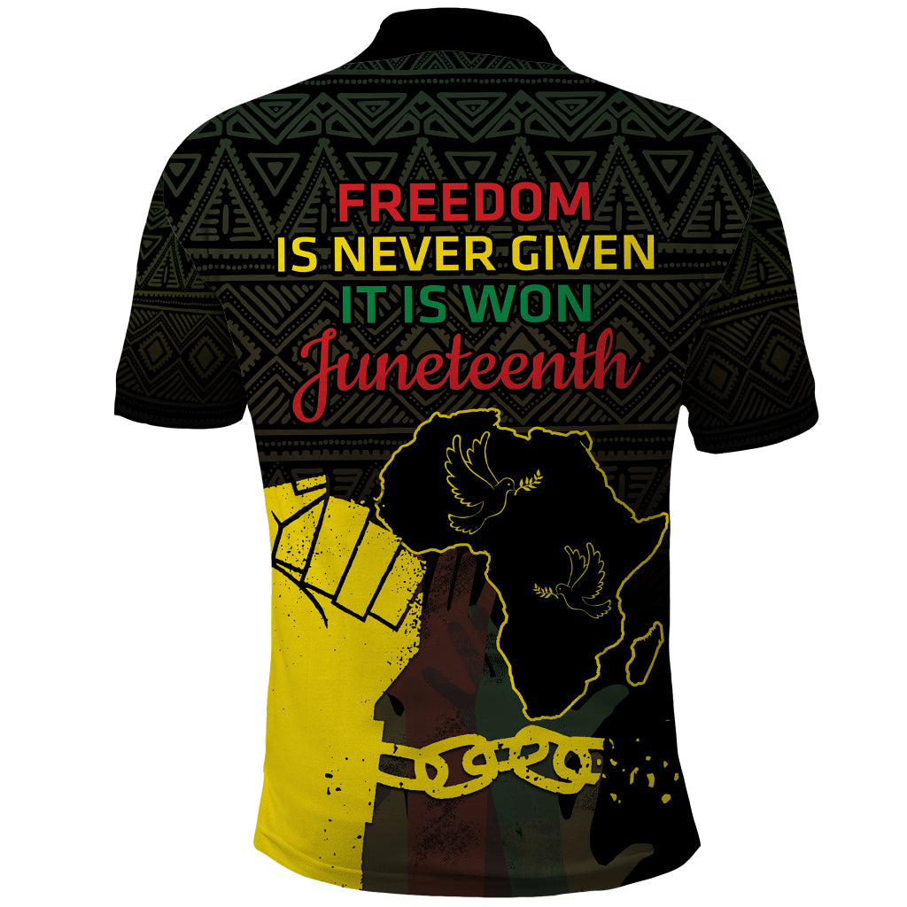 Juneteenth Freedom Day Polo Shirt 1865 Black Independence African Pattern - Wonder Print Shop