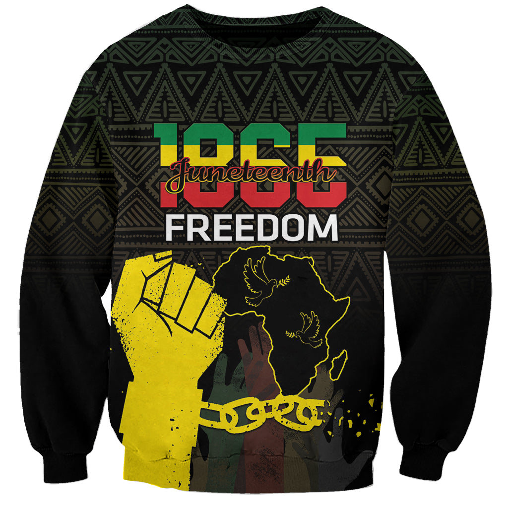 Juneteenth Freedom Day Sweatshirt 1865 Black Independence African Pattern - Wonder Print Shop