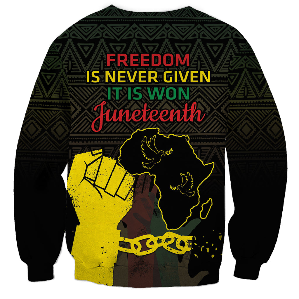 Juneteenth Freedom Day Sweatshirt 1865 Black Independence African Pattern - Wonder Print Shop