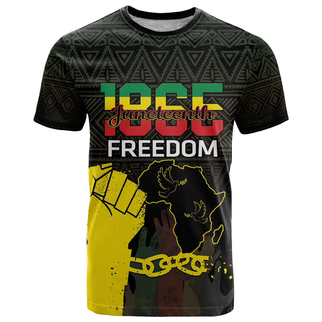 Juneteenth Freedom Day T Shirt 1865 Black Independence African Pattern - Wonder Print Shop