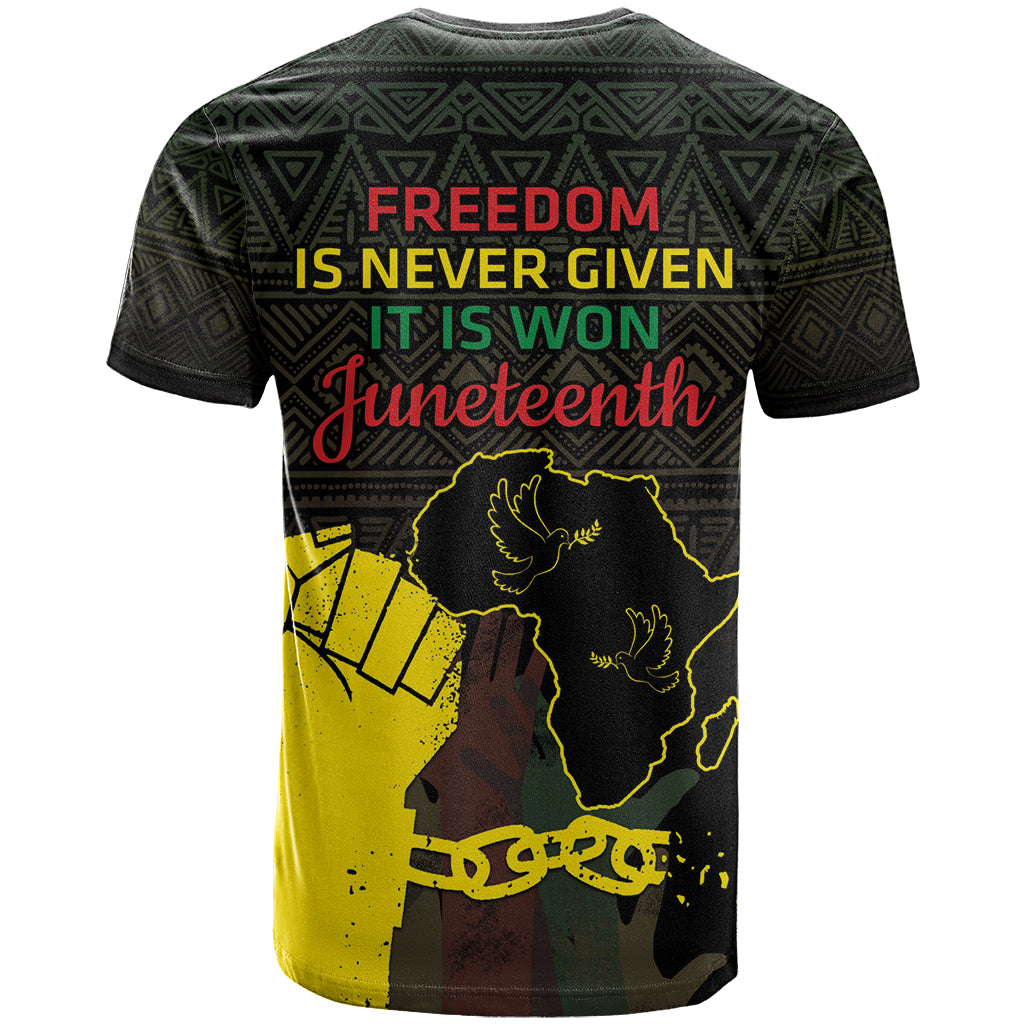 Juneteenth Freedom Day T Shirt 1865 Black Independence African Pattern - Wonder Print Shop