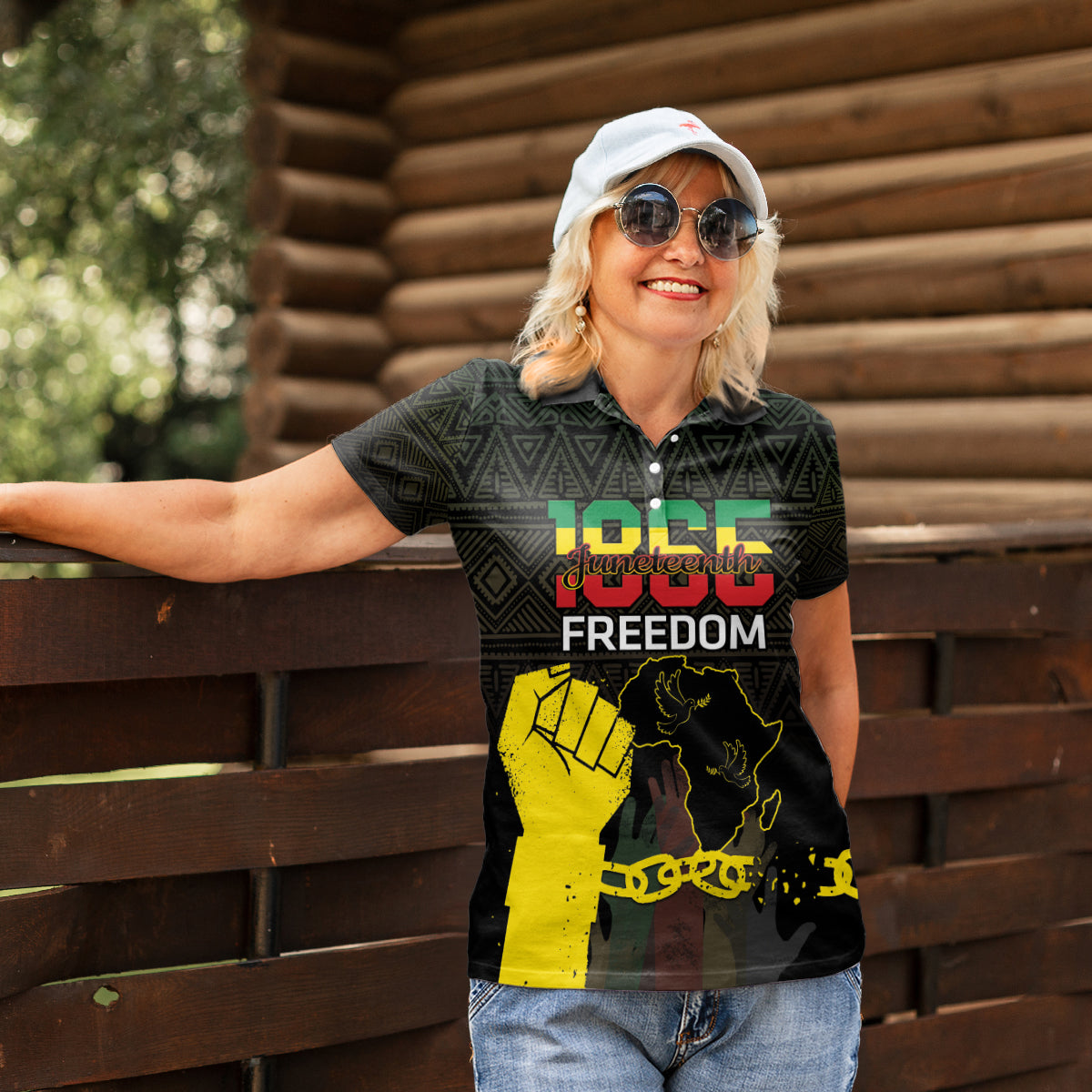 Juneteenth Freedom Day Women Polo Shirt 1865 Black Independence African Pattern - Wonder Print Shop