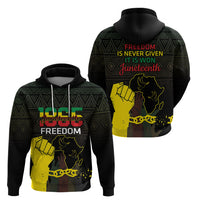 Juneteenth Freedom Day Zip Hoodie 1865 Black Independence African Pattern - Wonder Print Shop