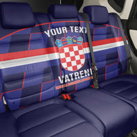 Custom Croatia Football Back Car Seat Cover Come On Vatreni Checkerboard Style