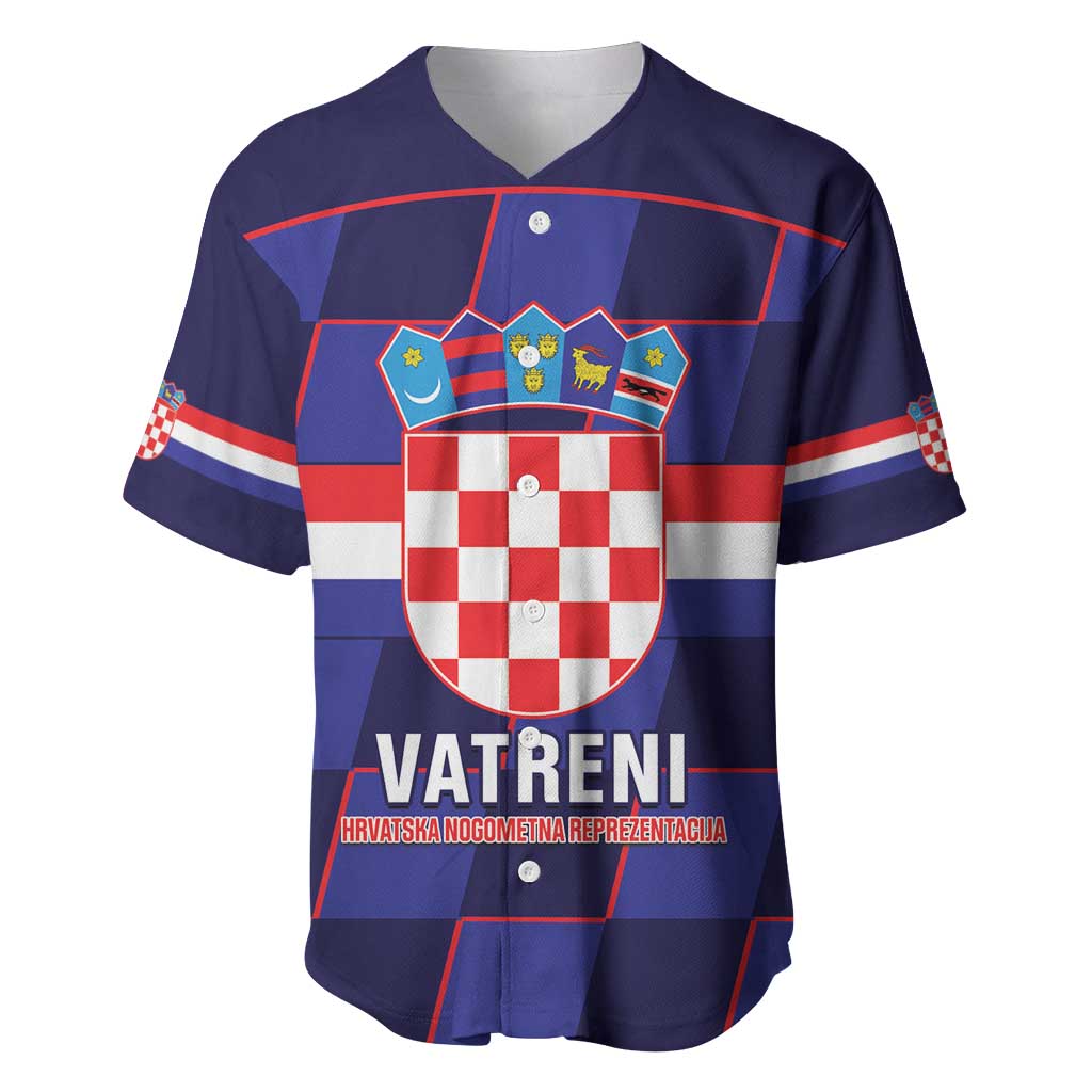 Custom Croatia Football Baseball Jersey Come On Vatreni Checkerboard Style