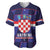 Custom Croatia Football Baseball Jersey Come On Vatreni Checkerboard Style