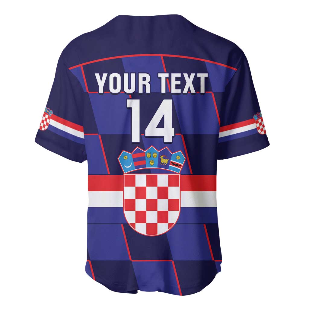 Custom Croatia Football Baseball Jersey Come On Vatreni Checkerboard Style