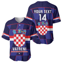 Custom Croatia Football Baseball Jersey Come On Vatreni Checkerboard Style