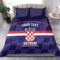 Custom Croatia Football Bedding Set Come On Vatreni Checkerboard Style