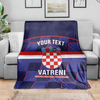 Custom Croatia Football Blanket Come On Vatreni Checkerboard Style