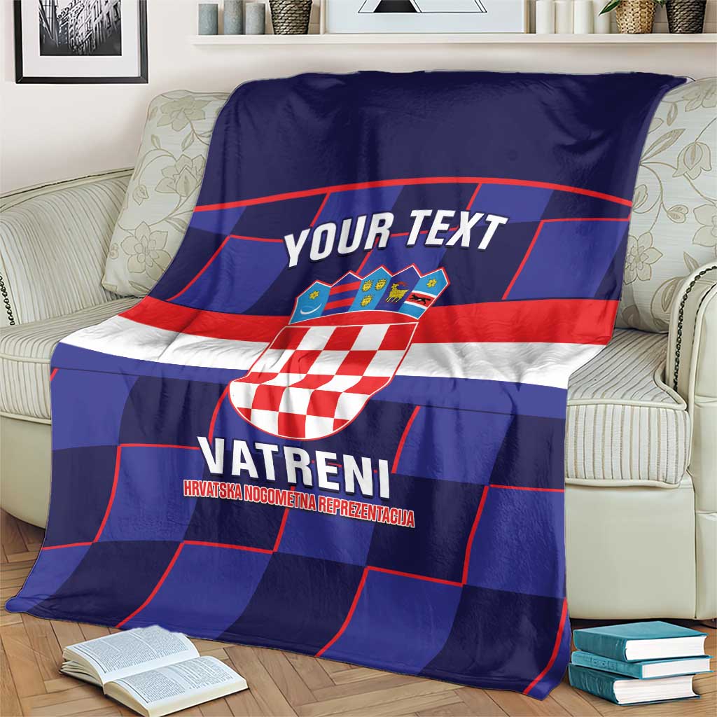 Custom Croatia Football Blanket Come On Vatreni Checkerboard Style
