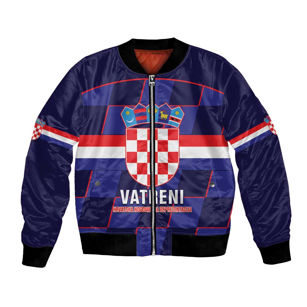 Custom Croatia Football Bomber Jacket Come On Vatreni Checkerboard Style
