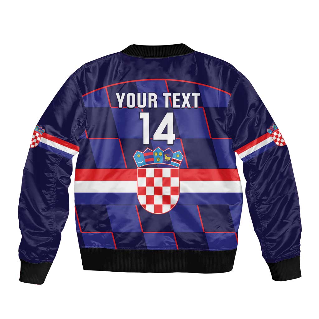 Custom Croatia Football Bomber Jacket Come On Vatreni Checkerboard Style
