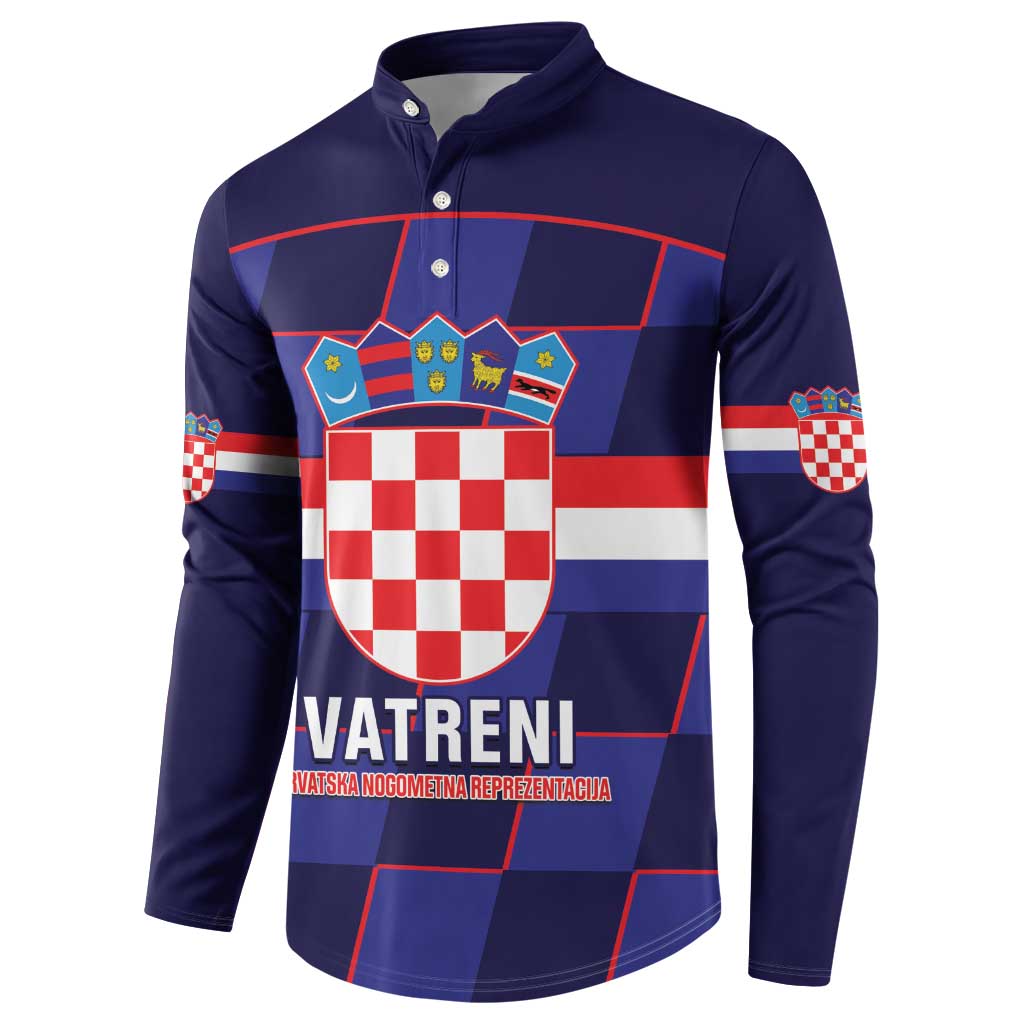 Custom Croatia Football Button Sweatshirt Come On Vatreni Checkerboard Style