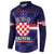 Custom Croatia Football Button Sweatshirt Come On Vatreni Checkerboard Style