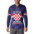 Custom Croatia Football Button Sweatshirt Come On Vatreni Checkerboard Style