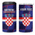 Custom Croatia Football 4 in 1 Can Cooler Tumbler Come On Vatreni Checkerboard Style