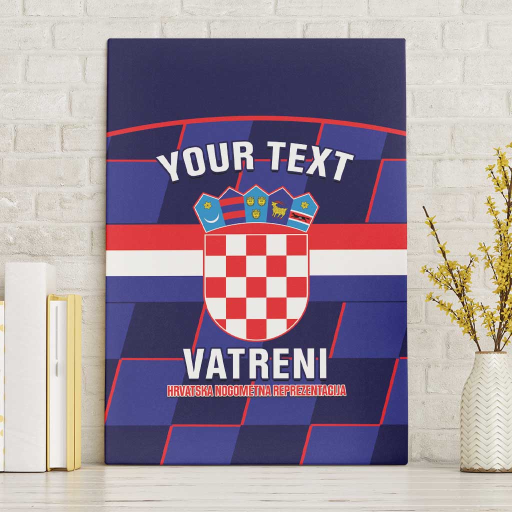 Custom Croatia Football Canvas Wall Art Come On Vatreni Checkerboard Style
