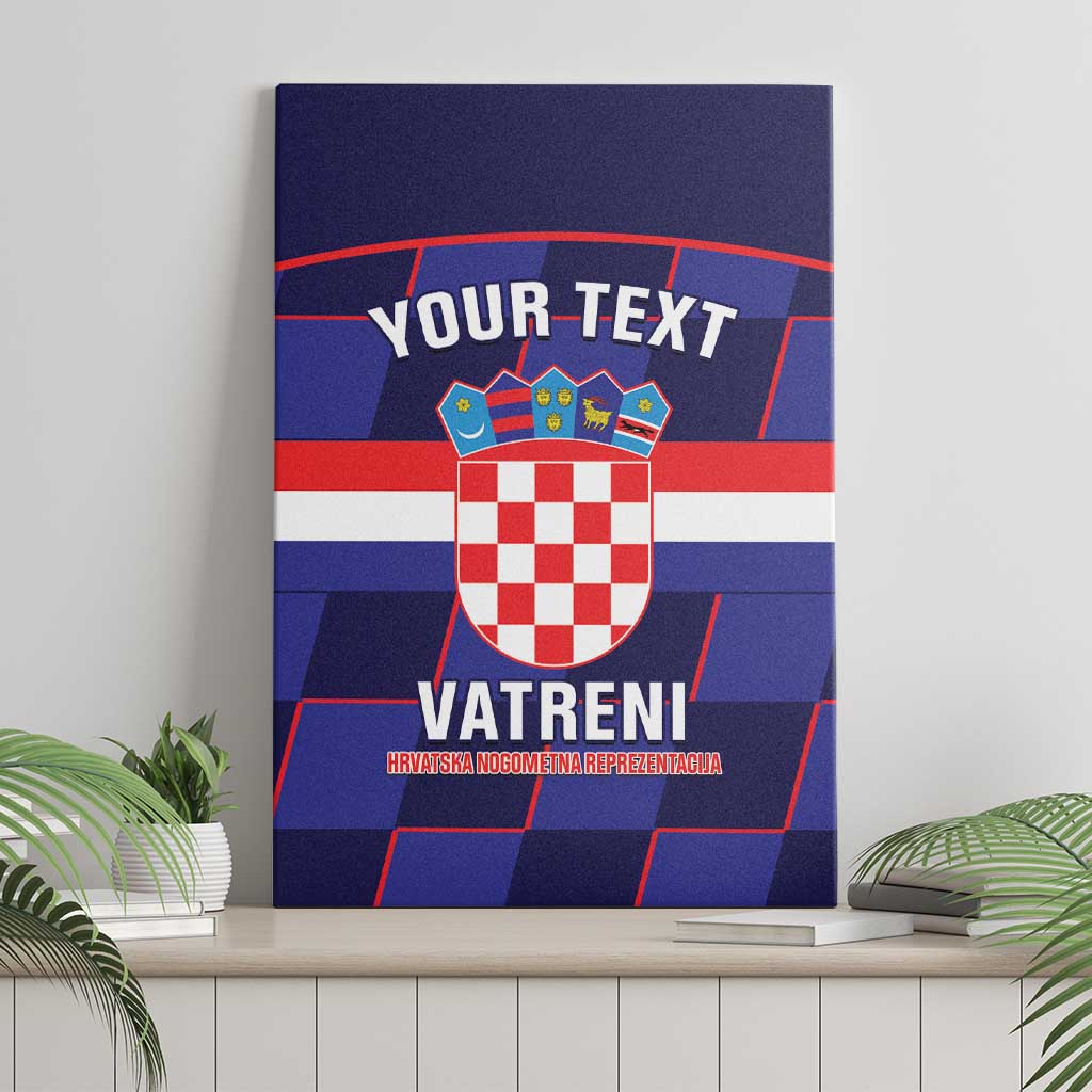 Custom Croatia Football Canvas Wall Art Come On Vatreni Checkerboard Style