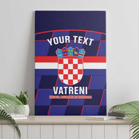 Custom Croatia Football Canvas Wall Art Come On Vatreni Checkerboard Style
