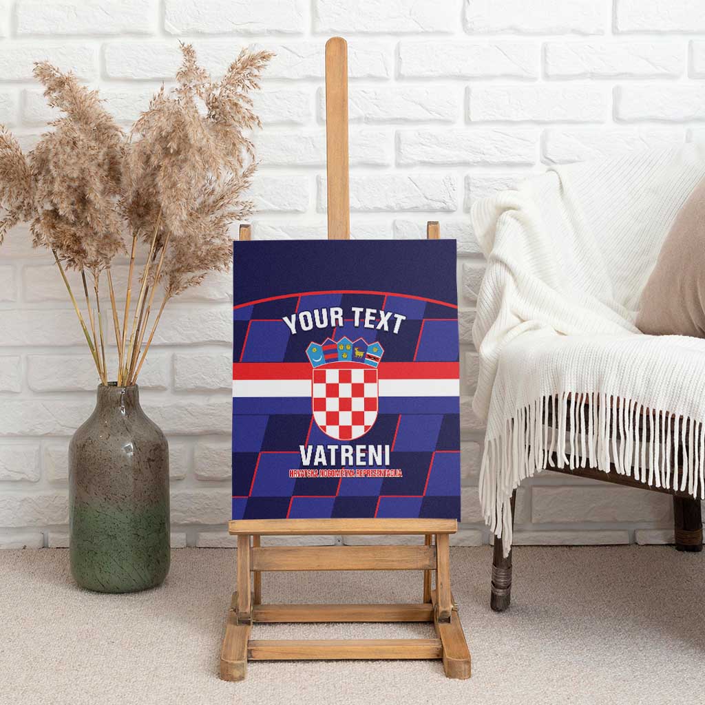 Custom Croatia Football Canvas Wall Art Come On Vatreni Checkerboard Style