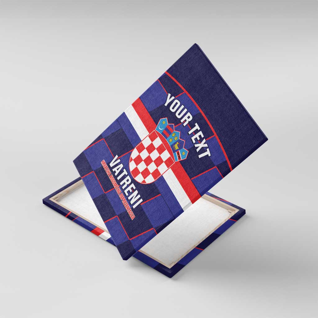 Custom Croatia Football Canvas Wall Art Come On Vatreni Checkerboard Style